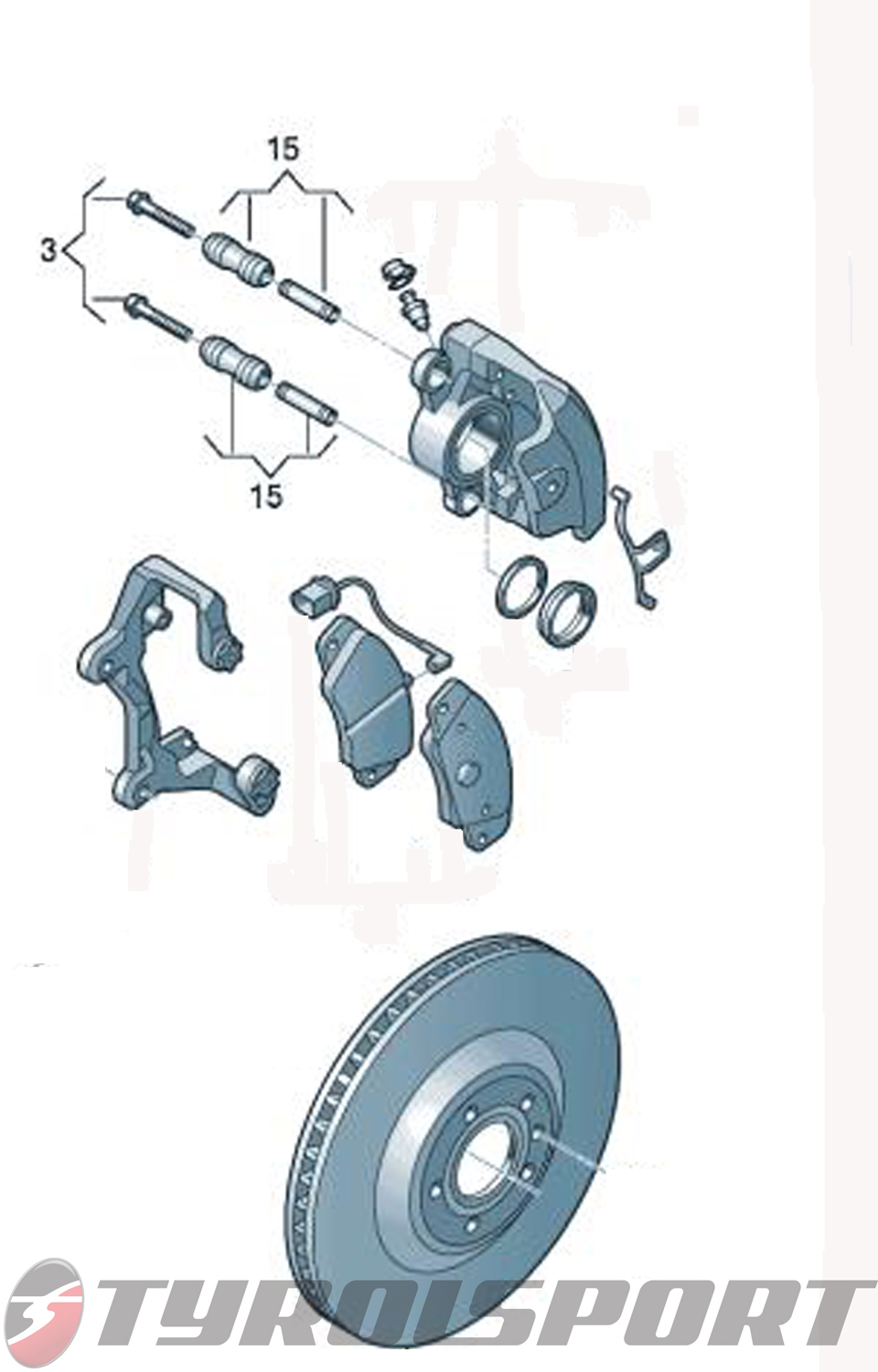 The TyrolSport Rigid Caliper Slider(RCS) system for the B8  range(A4/S4/A5/S5) replaces the soft rubber bushings mounting your front  brake calipers to the ...