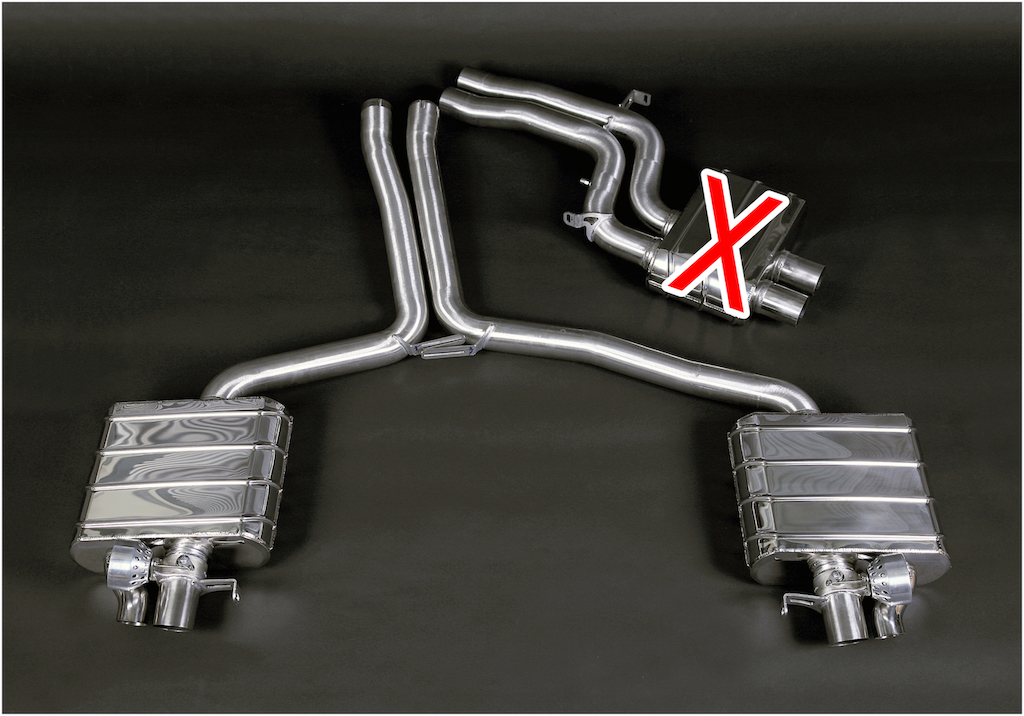 Capristo RS5 (B8) Valved Exhaust System with Mid-Silencer Delete Pipes (No Remote)